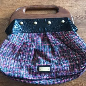 Brahmin hand bag w/ wooden handle